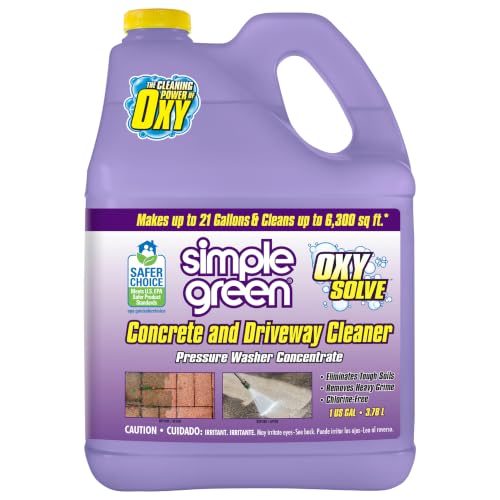 Simple Green Oxy Solve Concrete and Driveway Pressure Washer Cleaner, Purple, Unscented, 128 Fl.Oz