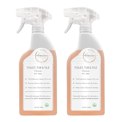naturally it's clean Bathroom Cleaner | Toilet, Tub, Tile, Shower & Sink | Plant-Based Enzymes | Removes Soap Scum & Hard Water Buildup | Odor Eliminator | Septic Safe | Made in USA - 2 Pack