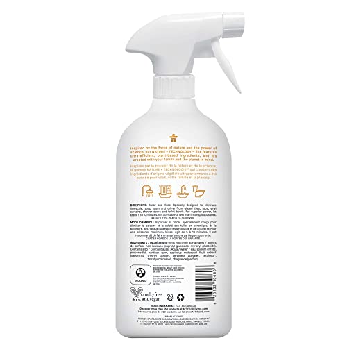 ATTITUDE Bathroom Cleaner Spray, EWG Verified, Plant-Based & Vegan, Safe for Bathroom Surfaces, Tiles, Tubs, Shower Walls, and Grout, Citrus Zest Scent, 27.1 Fl Oz