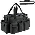 ZIOZERTT Cleaning Caddy,Cleaning Bag for Housekeepers,Cleaning Supplies Organizer with Handle,Black