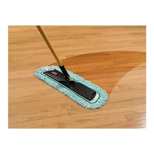 Rubbermaid Commercial Products HYGEN 18 inch Microfiber Dust Pad with Fringe, Green, For Janitorial/Professional Cleaners and Heavy-Duty industrial Cleaning/Dusting/Sweeping