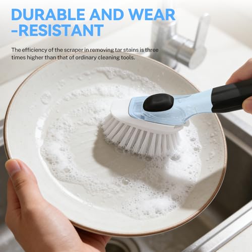 Dish Brush Refills 4 Pack, White Replacement BrushHeads Compatible with OXO Dish Brush & OXO DishScrubber