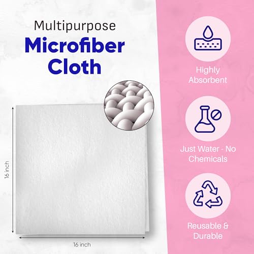 Kaywos Zezo-Fiber Microfiber Cleaning Cloth - Highly Absorbent Premium Towels for Cars, Kitchen, Glass, and Automotive Surfaces Soft Lint-Free Reusable Multipurpose Cleaning Rags,11 Pack