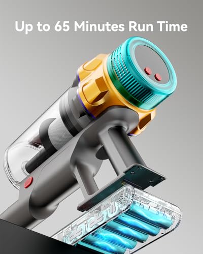 Cordless Vacuum Cleaner, 55KPA 650W 65Mins Extra-Large Dust Cup Cordless Stick Vacuum, Rechargeable Vacuum Cleaner with Self-Standing, Vacuum Cleaners for Home, Hardwood Floor, Carpet, Pet Hair