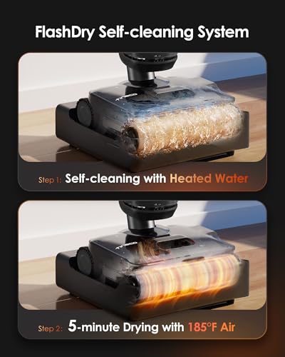 Tineco Floor One S7 Stretch Steam Cordless Wet Dry Vacuum Steam Mop All-in-One, 320℉ HyperSteam, 180° Lay-Flat, Anti-Tangle Design, FlashDry Self-Cleaning, Up to 75 Min Runtime