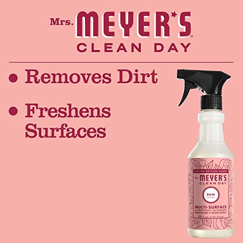 MRS. MEYER'S CLEAN DAY Multi-Surface Everyday Cleaner, Rose Scent, 16 Ounce Bottle (Pack of 6)