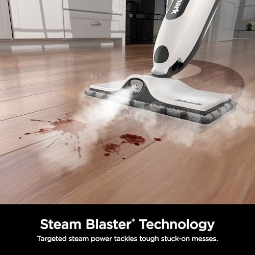 Shark SteamSpot Steam Mop with Steam Blaster Technology, 3 Steam Modes, 2 Washable Pads, XL Removable Water Tank, Lightweight, Steam Cleaner for sealed Hard Floors, Hardwood, Tile, Laminate, S2001