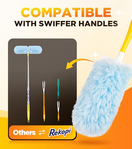 30 Count Duster Refill for Swiffer Duster with 1 Handle, One-Sided Disposable Dusters Refills with 4X Microfibers, Unscented Dusters for Cleaning Home, Furniture, Blinds & Vent