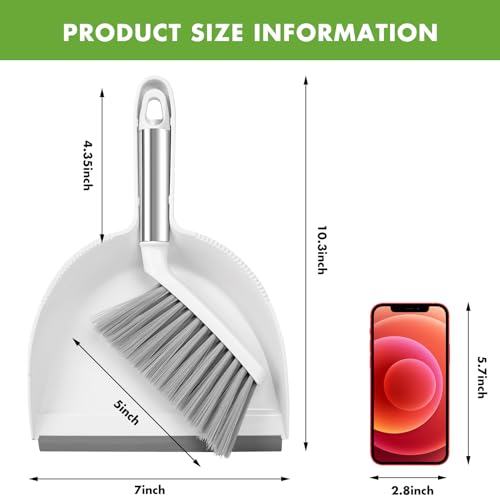 Zehrai Small Broom and Dustpan Set, Dustpan and Brush Set, Small Brush and Dustpan Set, Hand Broom and Dustpan Set, Mini Handheld with Home, Desktop, Kitchen, pet
