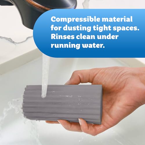 Scrub Daddy Damp Duster Dusting Sponges (8 Count) - Dust Remover for Household Cleaning - Duster for Vents, Railings & Blinds - Reusable Baseboard Cleaner