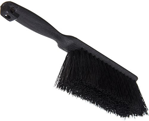 SPARTA Flo-Pac Bench Brush, Small Counter Broom with Handle for Cleaning Smooth Surfaces, 8", Black
