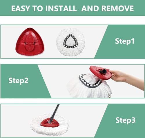 [ 5 Pack ]Mop Heads Replacements, Spin Mop Replacement Head Deep Cleaning Machine Washable and Easy-to-Replace,Spin Mop Refill Replacement Head 100% Microfiber,Mop Head Compatible with O Ceda EasyWrin