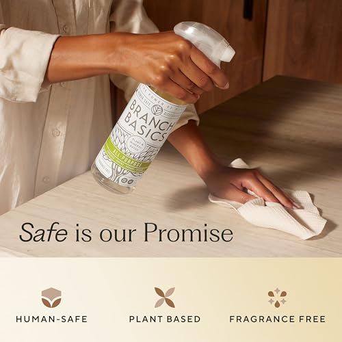 Branch Basics Premium Starter Kit: All Purpose Cleaner, Glass, and Bathroom Cleaner plus our Foaming Wash, and Laundry Bottle (3 Plastic Spray Bottles + Concentrate) Fragrance-Free