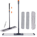 Flat Mop for Cleaning Floors Heavy Duty Microfiber Wet Mop Deep Cleaning for Hardwood, Tile & Laminate, Includes 4 Reusable Washable Pads and Adjustable Long Handle (36 in Mop Set)