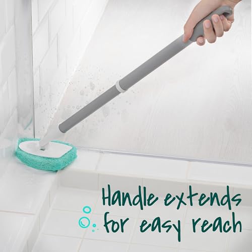 Scotch-Brite Extendable Tub & Tile Scrubber Kit, Includes 1 Handle and 3 Non-Scratch Scrubber Pads