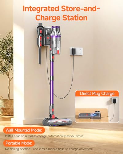 FEPPO Cordless Vacuum Cleaner, Powerful Vacuum Cleaners for Home with 70Mins Runtime, Touch Screen, Self-Standing, Anti-Tangle Stick Vacuum Cordless, Wireless Vacuum for Hardwood Floor/Carpet/Pet Hair