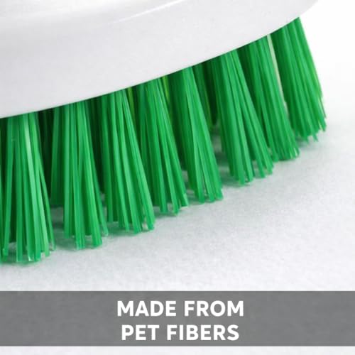 LIBMAN Small Scrub Brush - Heavy Duty Scrub Brush with Strong Stiff Bristles - 3 Pk Durable Cleaning Brushes for Cleaning Bathroom, Kitchen, Floor, Shower, Sink, Tub, Carpet - PET Bristles