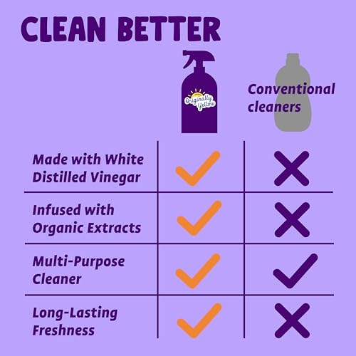 Originally Yellow Lavender distilled white vinegar for cleaning purpose Spray | Cleaning Vinegar For home | Living Room, Bathroom, & Kitchen | Plant-Derived All Purpose Cleaner Spray | 3 Pack