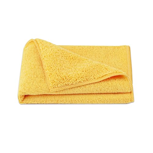 Amazon Basics Microfiber Car Drying Towels, Highly Absorbent, Lint Free, Scratch Free, Ultra-Soft, Car Detailing, Buffing and Polishing, 16" x 16", Yellow, 12-Pack