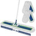 Enspoway 41" Commercial Dust Mop: Large Push Broom Wide Industrial Heavy Duty Hardwood Dry Sweeping Mop with 2 Pads Long Handle for Janitor Indoor Warehouse Gym Cleaning