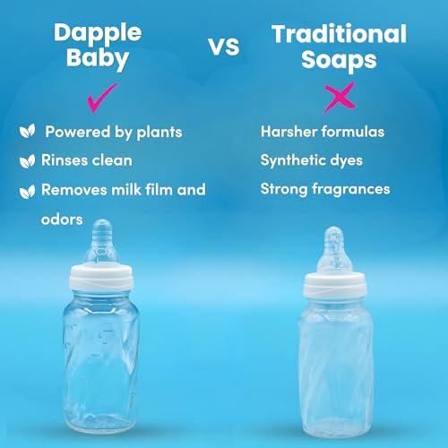 Dapple Baby Fragrance-Free Baby Bottle & Dish Soap - (2 Pack) 3 fl oz - Plant-Powered Cleaner for Bottles, Pump Parts, and Sippy Cups - Travel Size