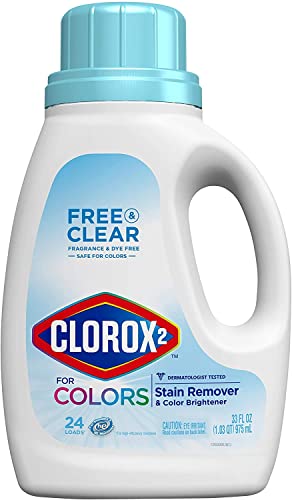 Clorox 2 for Colors, Free & Clear Stain Remover and Color Brightener, 33 Ounces (package May Vary) (Three Pack)