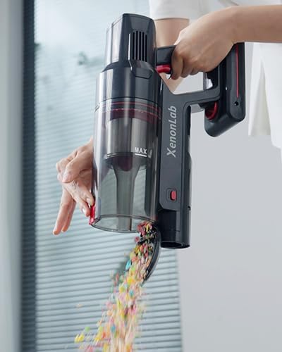 XenonLab Cordless Vacuum Cleaner, 75Mins/55KPa/650W Freestanding Vacuum Cleaners for Home, with Anti-Static&Anti-Tangle Brush, LED Touch Screen, Stick Vacuum for Carpets, Pet Hair, Hardwood Floors