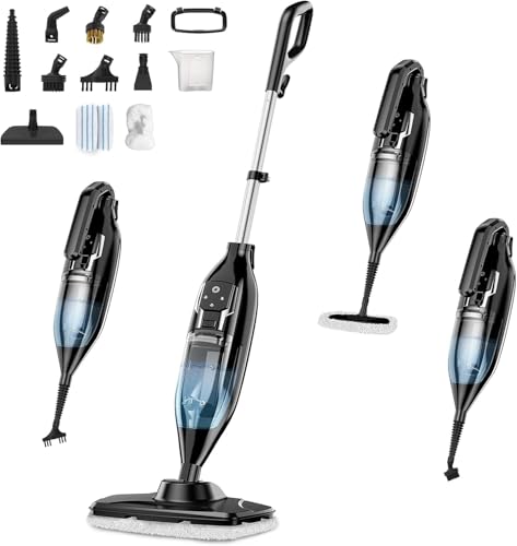 Seyomi Steam Mop, 12-in-1 Powerful Handheld Steam Cleaner Detachable Steam Mops for Floor Cleaning, 565ML Removable Tank, 23FT Power Cable, MultiPurpose Steamer for Hardwood, Tile, Grout, Furniture