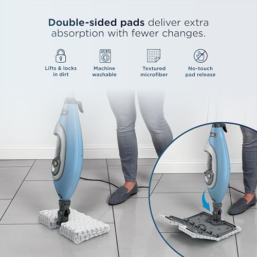 Shark Lift-Away 5-in-1 Steam Mop with Detachable Handheld Steam Cleaner, for Whole Home Cleaning including Sealed Hard Floors, Kitchens, Bathrooms, Upholstery, Cars, Grout & more, Blueberry, S3972BRN