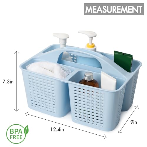Tiawudi Portable Shower Caddy, Caddy Organizer with Handle, Plastic Shower Basket Hold Soap, Shampoo, Hair Supplies and Beauty Products, Cleaning Supplies Organizer for Home, Dorm, Shelf and Cabinet