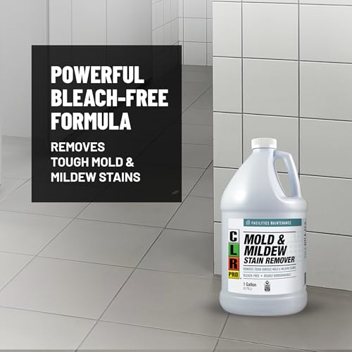 CLR PRO Heavy Duty Bleach-Free Mold & Mildew Stain Remover - Works on Tile, Wood, Concrete, Glass, and More, 1 Gallon Bottle