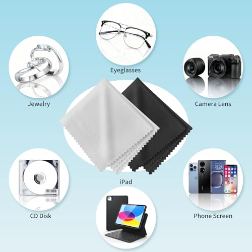 LOJWRY Eye Glass Clean Cloths 6*7in 6 Pcs, Individually Wrapped, High-Density, Ultra Soft, Scratch-Free Premium Microfiber Cleaning Cloth for Glasses, Camera Lens, Screen, Electronics, Tv, Eyeglass.
