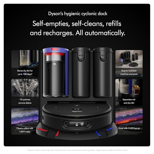 Dyson Spot+Scrub Ai™ Wet and Dry Robot Vacuum - Self Cleaning Wet Roller, 18000 PA Suction, Detangling Roller, Ai Stain Identification