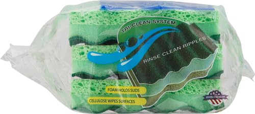 Dawn Power Clean Wedge-Shaped Scrubber Sponges, Pack of 3, Green