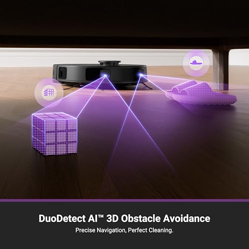 Eureka E20 Robot Vacuum with Bagless Self Emptying Station, Robotic Vacuum and Mop Combo, 45-Day Capacity, Upgraded 8000Pa Suction and Anti Hair-Tangling Brush, LiDAR Navigation, App Control