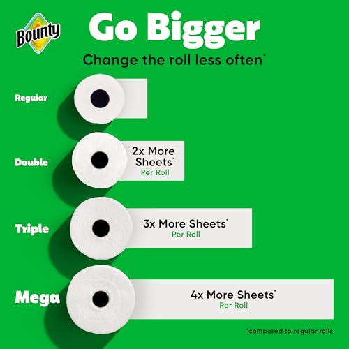 Bounty Paper Towels Select-A-Size, White, 6 Double Plus Rolls = 15 Regular Rolls