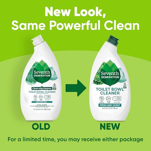 Seventh Generation Toilet Bowl Cleaner Fresh Mint scent 4 Pack Without Chlorine Bleach Ammonia Free 24 oz