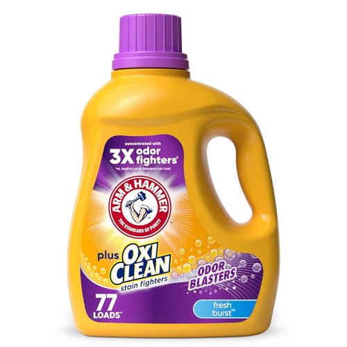 Arm and Hammer, Plus OxiClean Odor Blasters Fresh Burst, 77 Loads Liquid Laundry Detergent, 100.5 Fl Oz