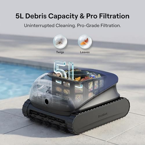 Beatbot Sora 10 Cordless Pool Vacuum Robot for Inground & Above Ground Pools, 6800 GPH Suction, Floor/Wall/Waterline/Shallow Area Cleaning, Waterline Parking, 300 Mins Runtime, Midnight Blue