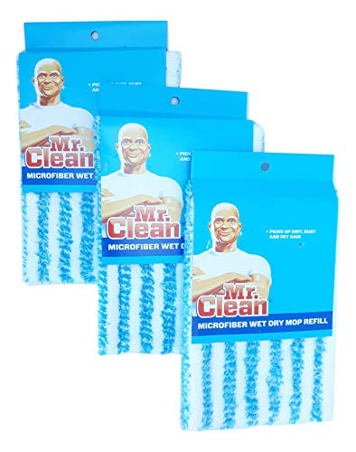 Mr. Clean Wet Dry Mop Refill Microfiber 3 Pack, Color May Vary
