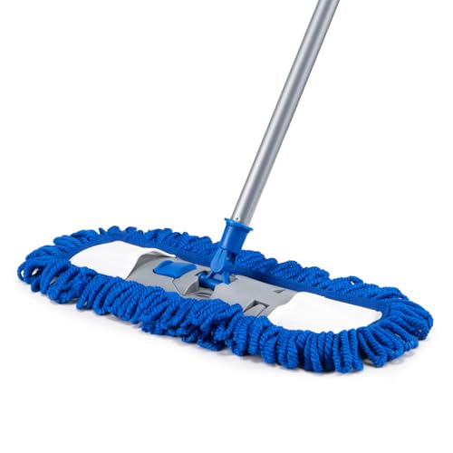 Neeklinny Dust Mop for Hardwood Floors,58" Long Handle Wet & Dry Mop,180° Rotating Microfiber Washable Mop for Tile,Laminate,Vinyl Floors,Pet Hair Cleaning