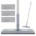 Flat Mop with 3 Pads, Microfiber Mops for Floor Cleaning Adjustable Handle 29-49, Dust Mop for Hardwood Floors, Wet Dry Use on Laminate Wood Tile Vinyl Wall Mopping Bathroom Kitchen Household Supplies
