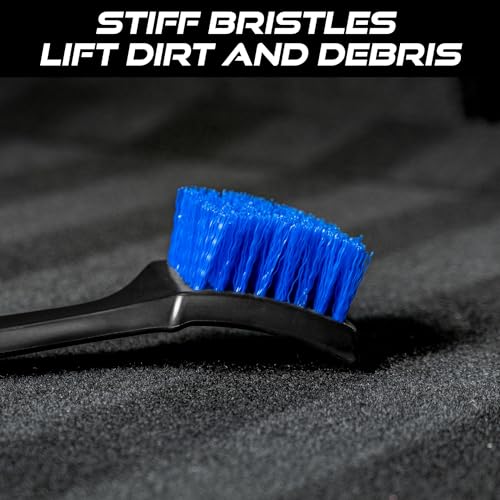 Viking Carpet Cleaning and Scrub Brush for Floor Mats, Cleaning Brush for Car Interior and Home, Black and Blue, 8.3 inch x 2.5 Inch