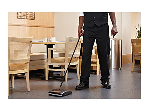 Rubbermaid Commercial Products Executive Series 6.5" Single-Action Mechanical Sweeper Cordless Black Collects Dust Dirt and Debris from Hard Floors and Carpet