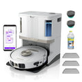 Shark PowerDetect | 2-in-1 Robot Vacuum & Mop for Carpets & Hard Floors | Powerful Suction & Mopping for Pet Hair | Self-Empty & Self-Clean NeverTouch Pro Base | 60-Day Capacity | White | AV2800ZE
