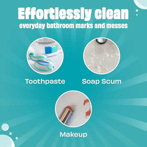 Scrubbing Bubbles Easy Clean Quick Eraser, Multipurpose Durable Bathroom Cleaner Sponge for Shower and Tub Tiles, Sinks, Faucets, Counters, Toilets, Glass Doors & More, 8 Pack Case (32 Erasers Total)