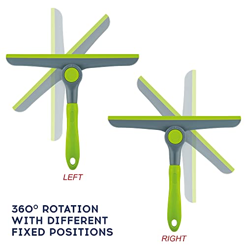 DSV Standard 10" Heavy Duty Green, Grey Window Cleaning Squeegee, Handheld Squeegee for Glass Doors, Windows, Car Windshields & More