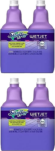 Swiffer WetJet Multi-Purpose Floor and Hardwood Cleaner Solution with Febreze Refill, Lavendar Vanilla and Comfort Scent, 1.25 Liter (4 Pack)