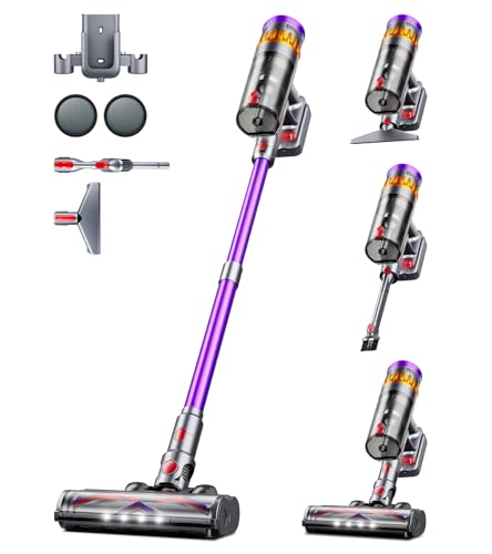 Cordless Vacuum Cleaner, 600W 50Kpa 70 Mins Cordless Stick Vacuum, Self-Standing Wireless Vacuum with Touch Screen, Charging Dock, Anti-Tangle Rechargeable Vacuum Cleaners for Home/Pet Hair/Carpet