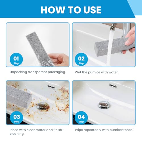 14 Pack Pumice Stone for Toilet Bowl Cleaning, Powerfully Cleans Hard Water Rings, for Cleaning Toilets, Bathtubs, Grills, Swimming Pools, Sinks